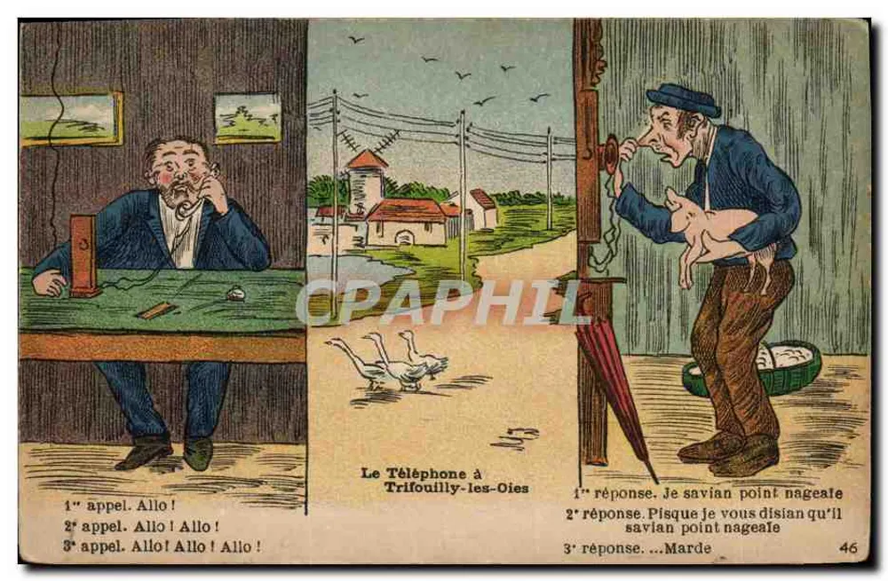 Der Telefonapparat in Trifouilly-les-Oies — humoristisch — Nr. 46 - Vorderseite