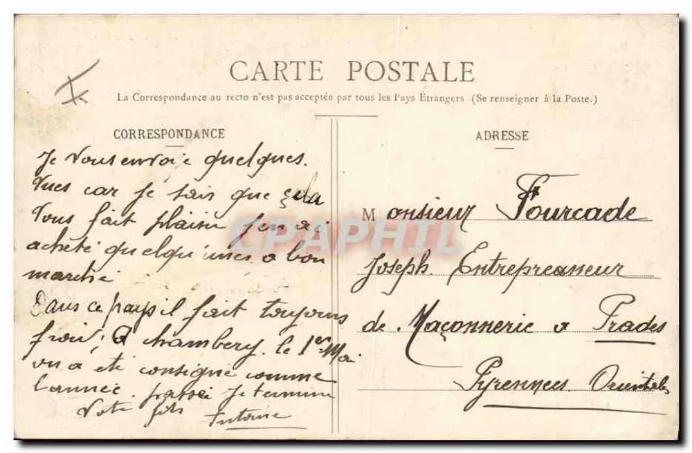 Alpinjäger, die einen Pass erklimmen — E. Reynaud, Verlag Chambery, n°1738 - Rückseite