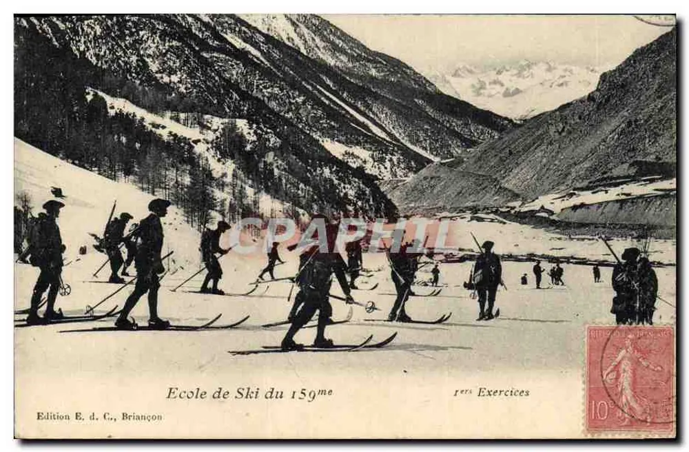 Ski-Schule des 159. — Übungen — Edition E. d. C., Briançon - Vorderseite