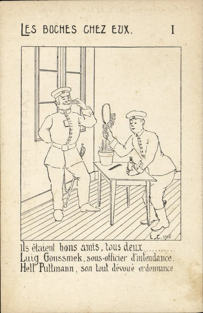 Os Boches em casa — Série I — Editada por L'HUY, Bd Baille, Marselha - Frente