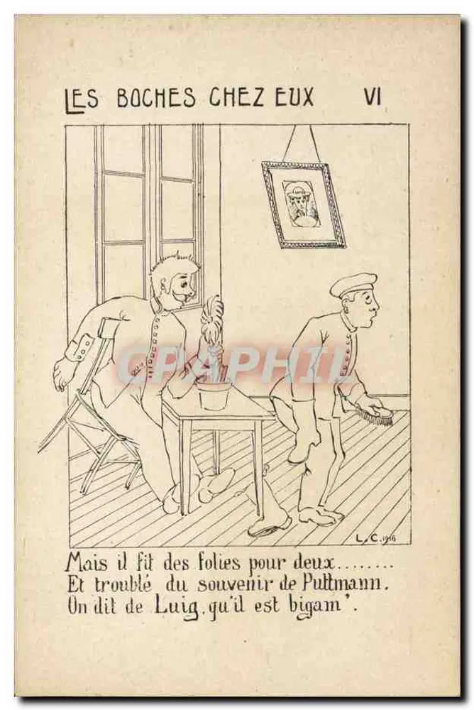 Les Boches chez eux — Série VI — Editada por L'HUY, 61, Bd. Baille, Marselha - Frente