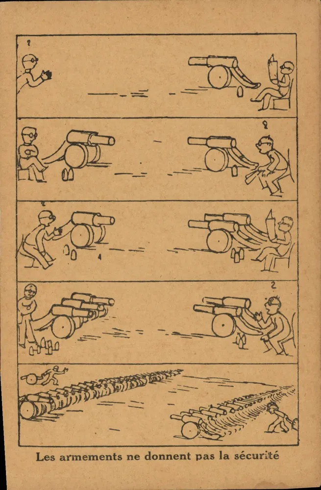 Waffen bieten keine Sicherheit — satirischer Zeichnung — Editions L. I. C. P. - Vorderseite