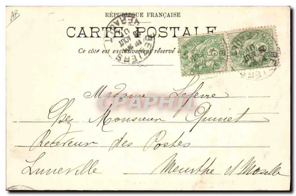Béziers — Prométhée — Akt 1, 25. und 27. August 1901 — Theater Béziers - Rückseite