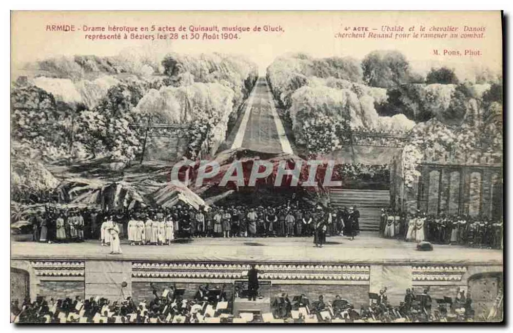 Armide - Heldentragödie in 5 Akten von Quinault, Musik von Gluck — aufgeführt in Béziers am 28. und 30. August 1904 — M. Pons, Fot. - Vorderseite