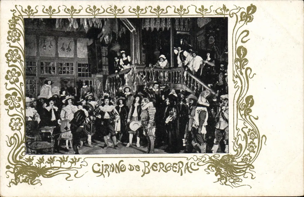 Cirano de Bergerac — cena teatral — editor não identificado, número de série não visível - Frente