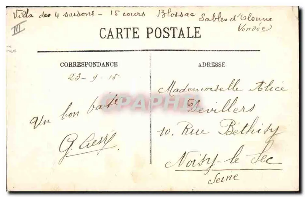 Les Sables-d'Olonne — Nossas Sablaise montam a bourrin — LL - Verso