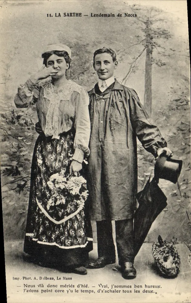 La Sarthe — Dia Após o Casamento — Imp. Fot. A. Dolbeau, Le Mans - Frente