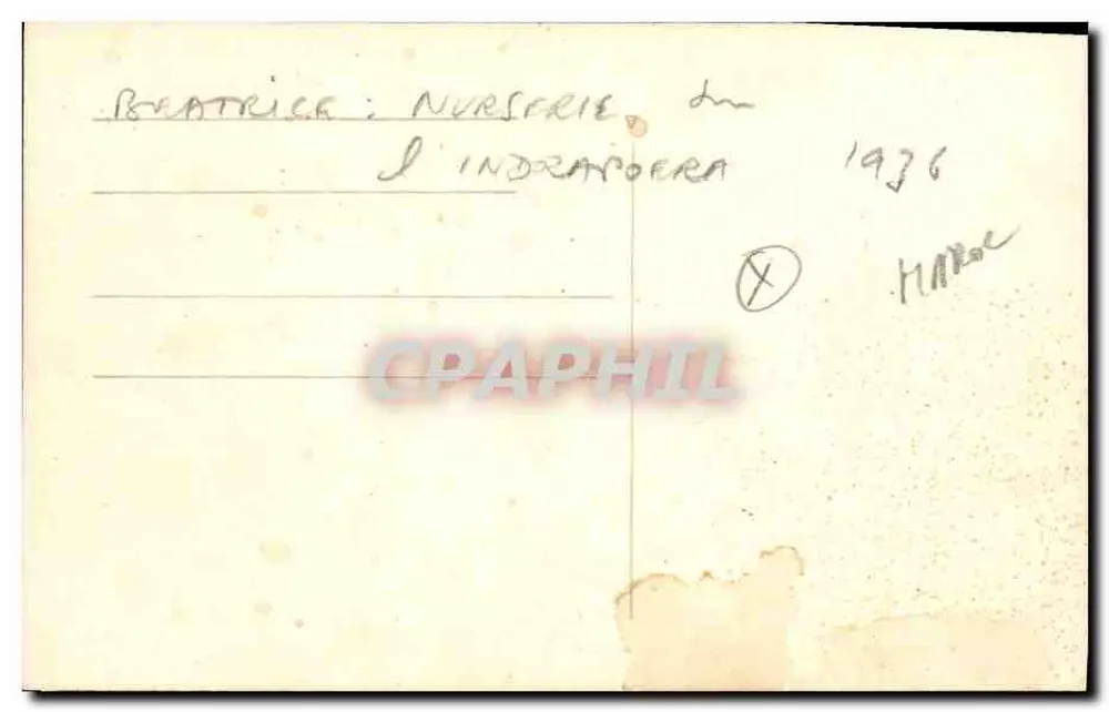 Kinder, die auf der Brücke eines Schiffs spielen — L'Indrapoera — 1936 - Rückseite
