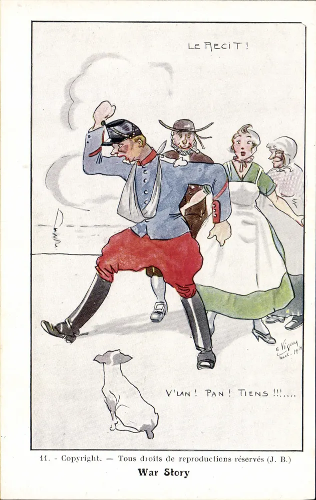 Soldat in blauem und rotem Uniform — humorvoll — War Story, Nr. 11 - Vorderseite