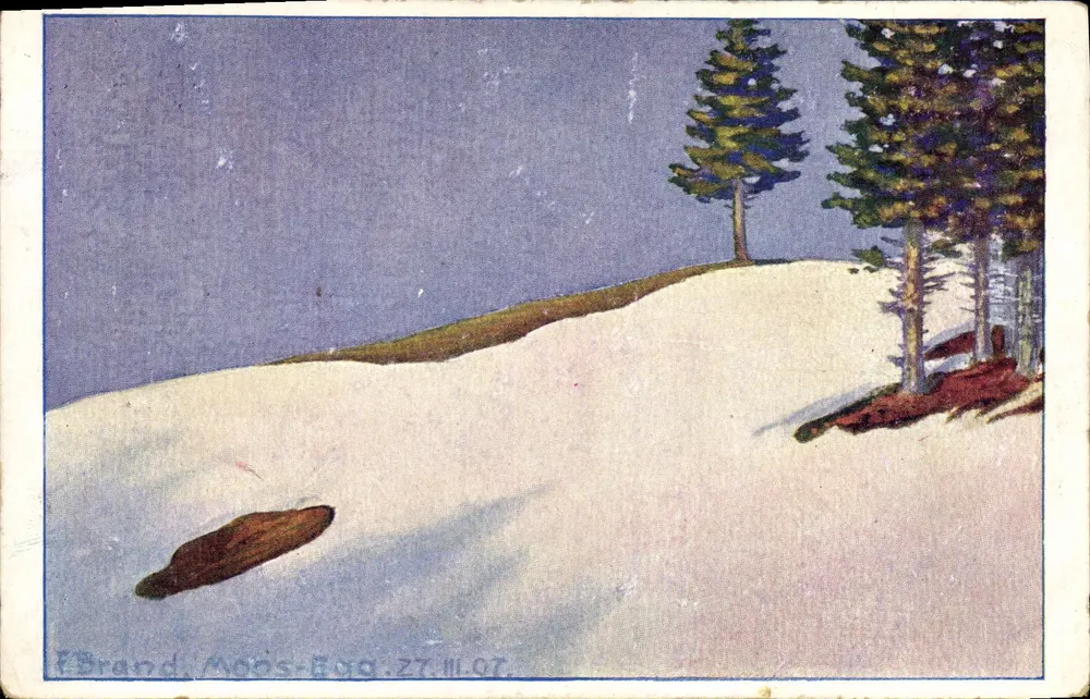 Moos-Egg — paisagem invernal — F. Brand, Série 2, Verlag A. Wenger-Kocher, Lyss-Bern - Frente