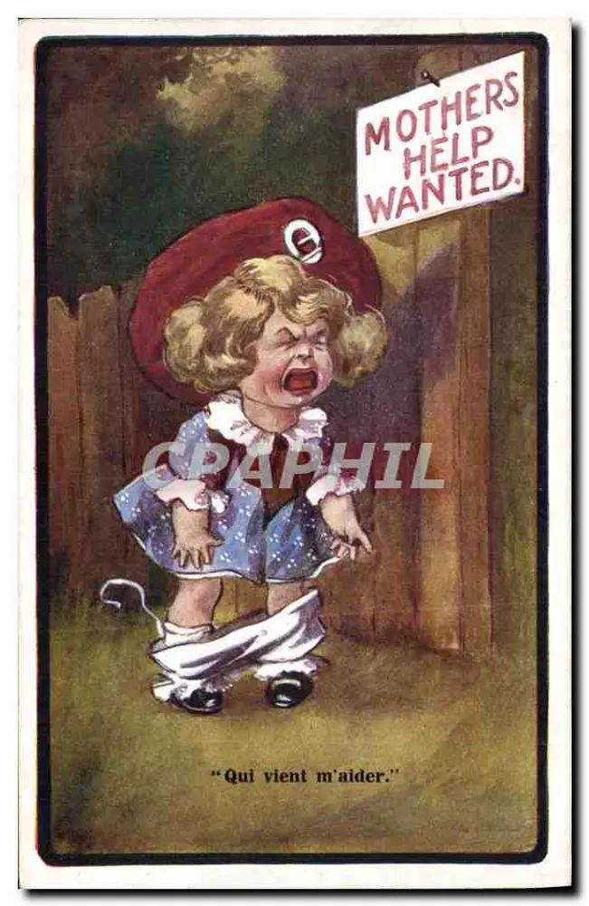 Weinendes Kind — Plakat 'MOTHERS HELP WANTED.' — Inter-Art Co. Red Lion Square, London, Nr. 1265 - Vorderseite