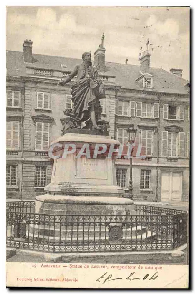 Abbeville — Statue des Lesueur, Komponist — Ducercq Brüder, Verleger, Abbeville - Vorderseite