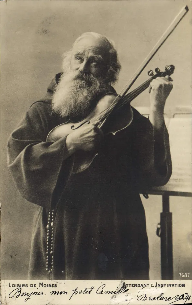 Monge com violino — Esperando a inspiração — Loisirs de Moines, n° 7687 - Frente