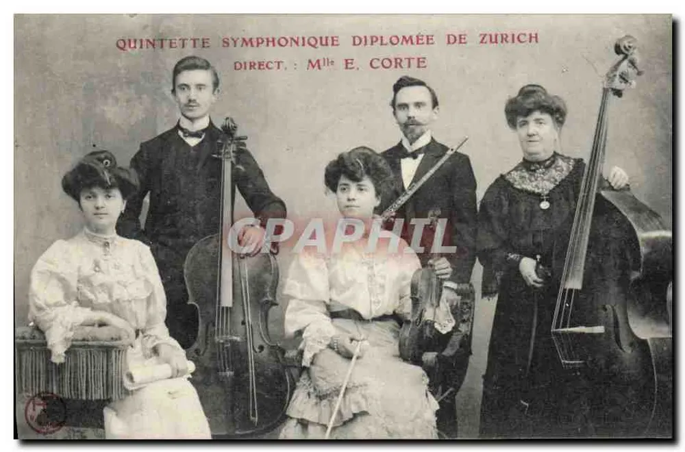 Graduiertes Streichquintett aus Zürich — Dirigentin: Fräulein E. Corte - Vorderseite