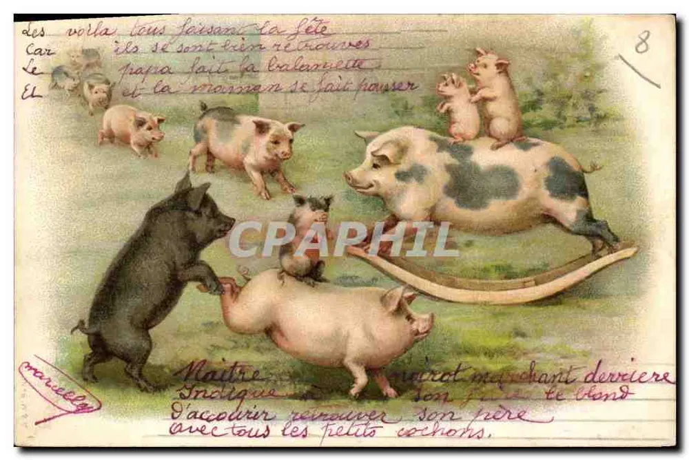 Pigés brincando na festa — Marcel Verneuil, editor n°8 - Frente