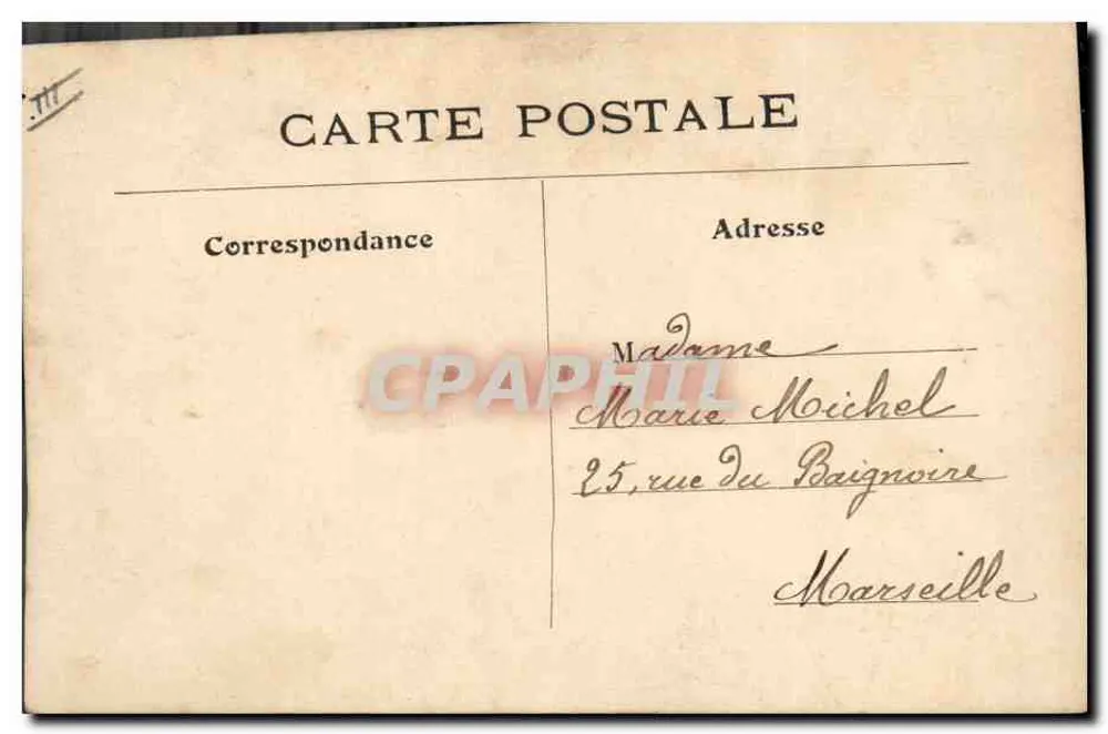 Peixe e porco — Brinquedo de April — Carta postal - Verso
