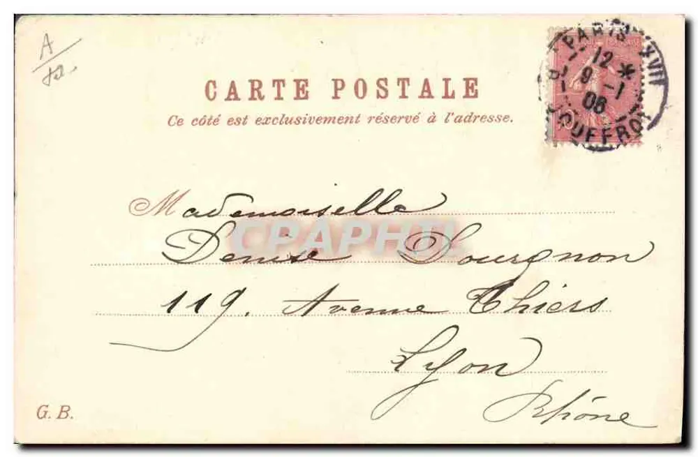 Porc — avec trèfle — Bonne année — éditeur non visible - Verso