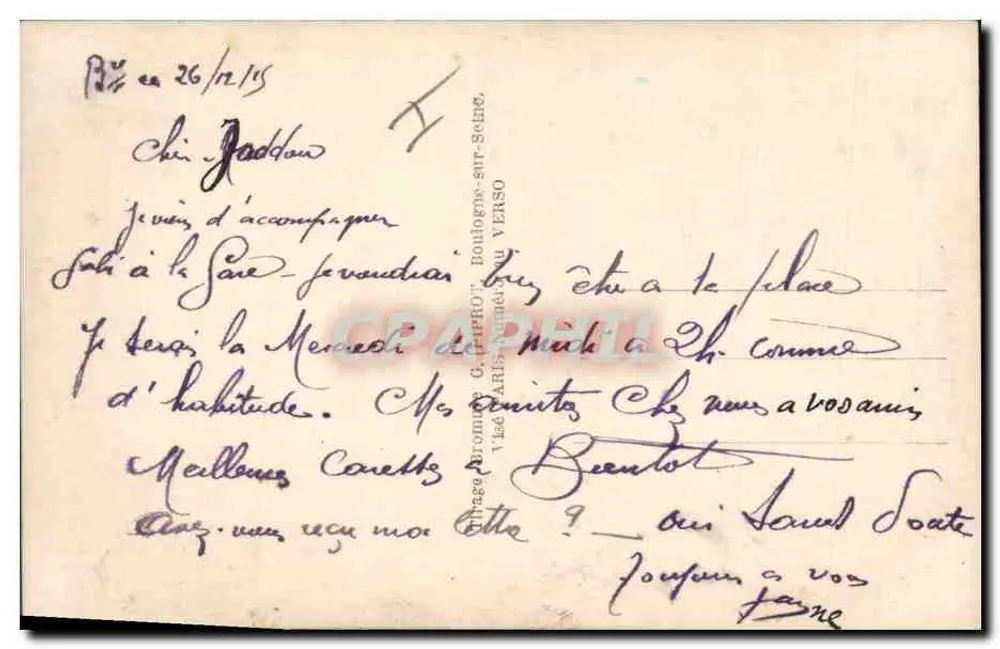Soldat und Frau — Szenen der Trennung — DIX 191/1 - Rückseite