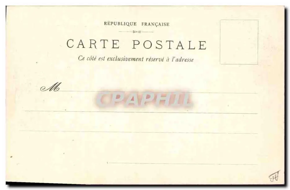 Frankreichs Postkarte — Französische Republik — gedruckter Text auf der Adressseite - Rückseite