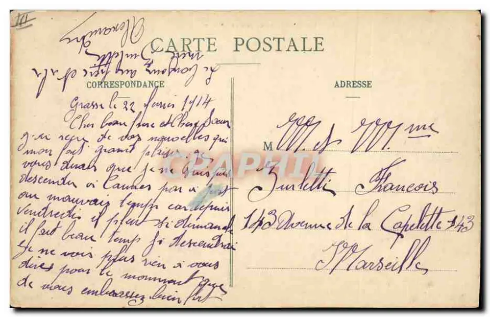 Chasseurs Alpins en reconnaissance — A. Sauvaigo, Nice — n° 108 - Verso