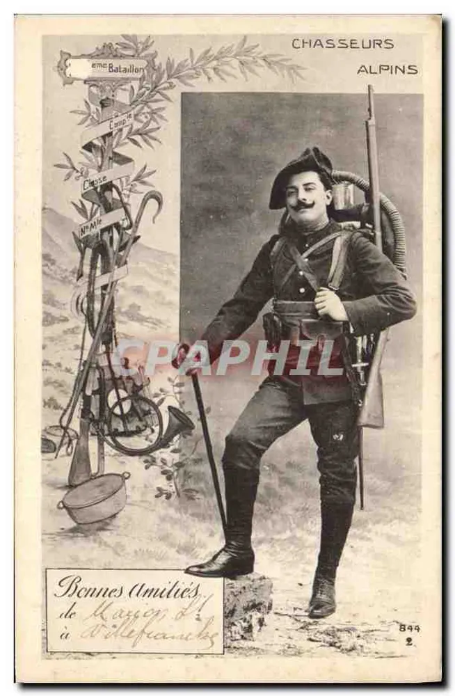 Alpine Jäger — 2. Bataillon — Verlag nicht sichtbar, Seriennummer 844 2 - Vorderseite