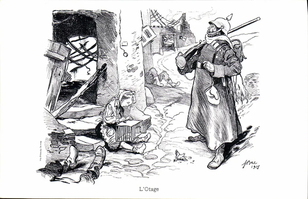 O Refém — caricatura de guerra — J. Forac, 1915 - Frente