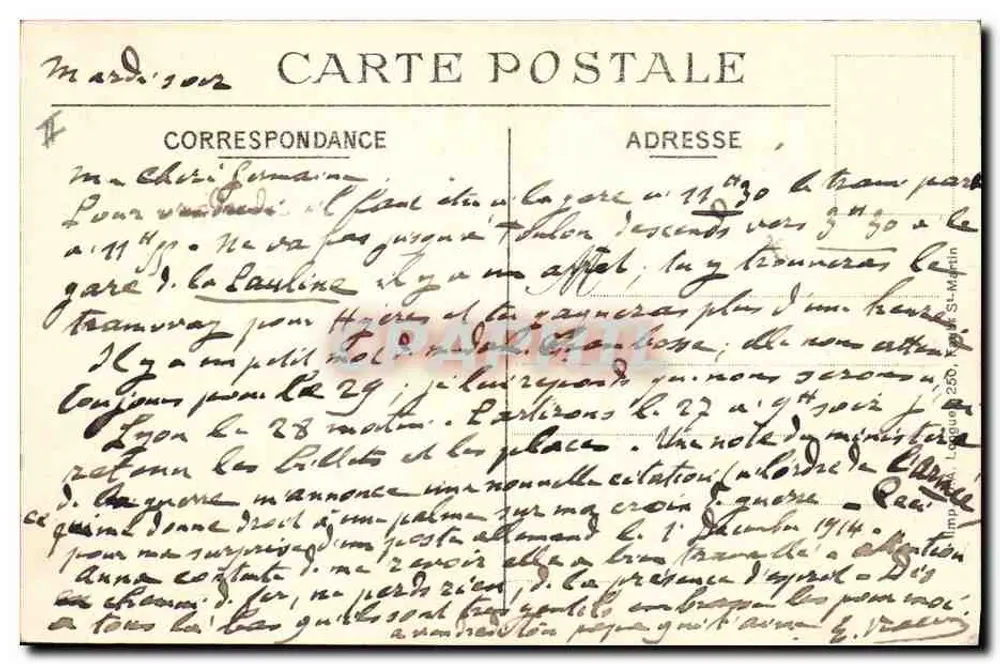 1914-1915 — ON NE PASSE PAS — Kriegsillustration - Rückseite