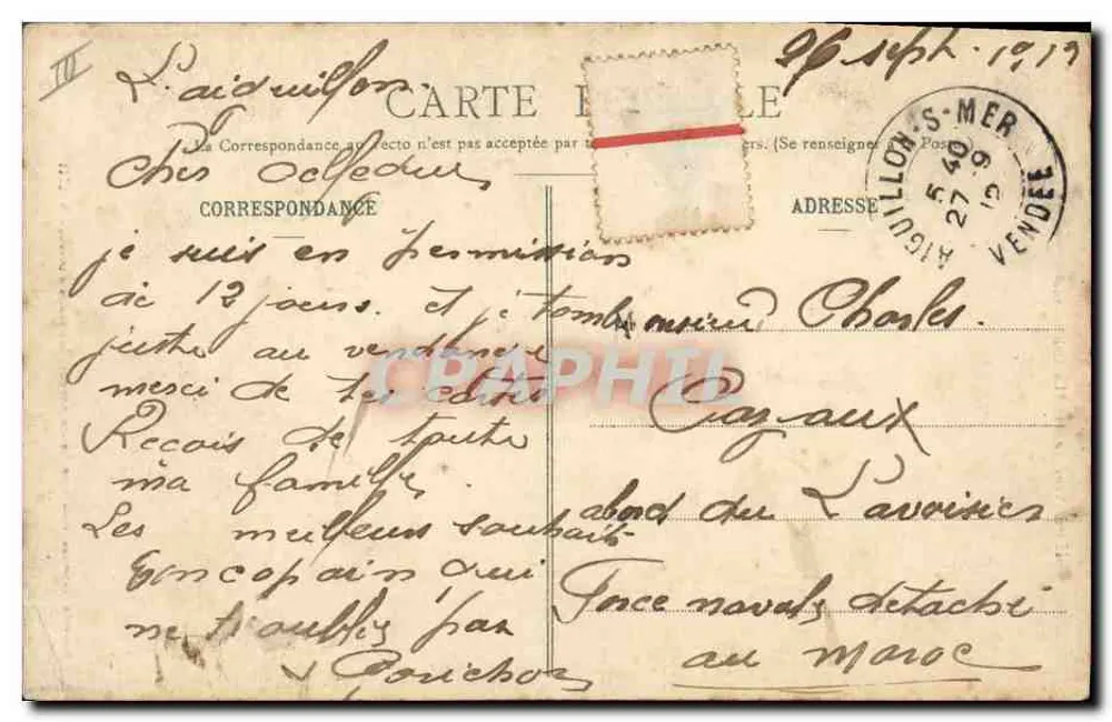 Kroje Vendean — La Cabanière — Lucien Amiaud, Les Sables-d'Olonne - N° 274 - Rewers