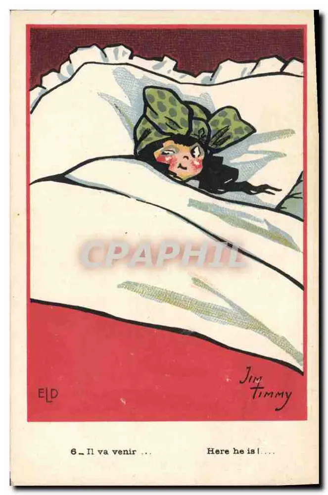 Schlafende Frau — Serie von 6 Illustrationen — Verleger Ibled, Nr. 6 - Vorderseite