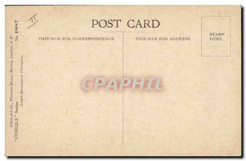 Hund und Papagei — Humor über Sprachenlernen — Inter-Art Co. 'COMIQUE' Serie, Nr. 1887 - Rückseite