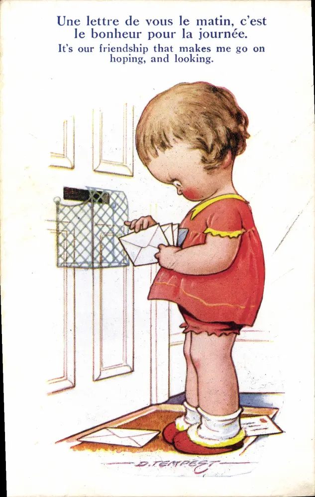 Kind vor der Briefkasten — D. TEMPEST — Nr. 355 - Vorderseite