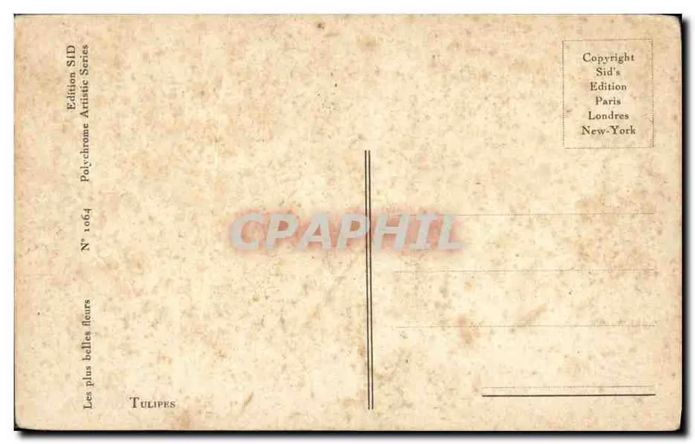 ट्यूलिप के बूंद — सीडीएस के संस्करण, पॉलिक्रोम सीरीज, संख्या 1064 — टिंग्रे द्वारा हस्ताक्षरित - पीछे