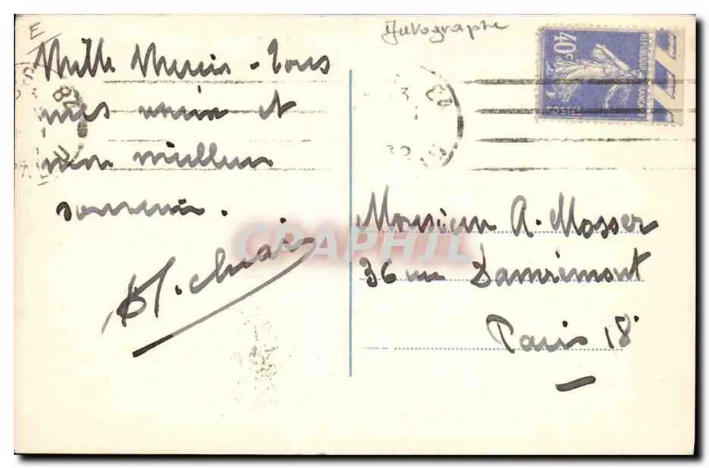 Pierre Sechiari — Director de Orquesta — Autógrafo - Reverso