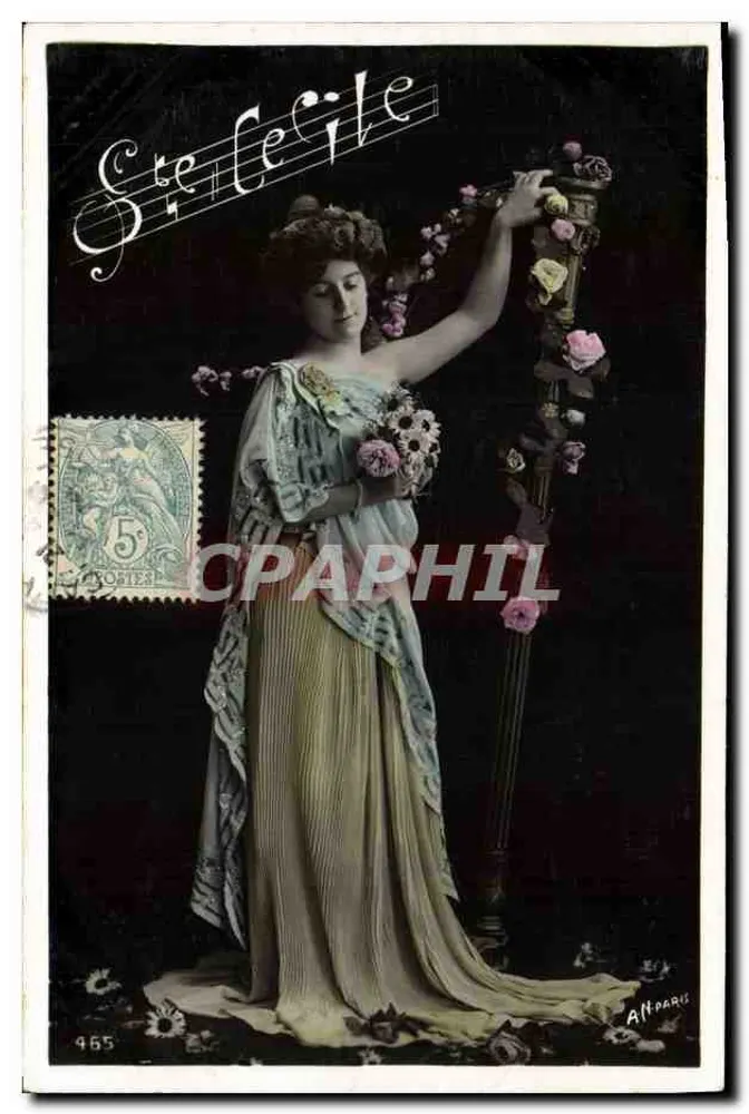 Mulher em vestido de estilo Art Nouveau — 'Stéphane' — A.N. Paris, n° 965 - Frente