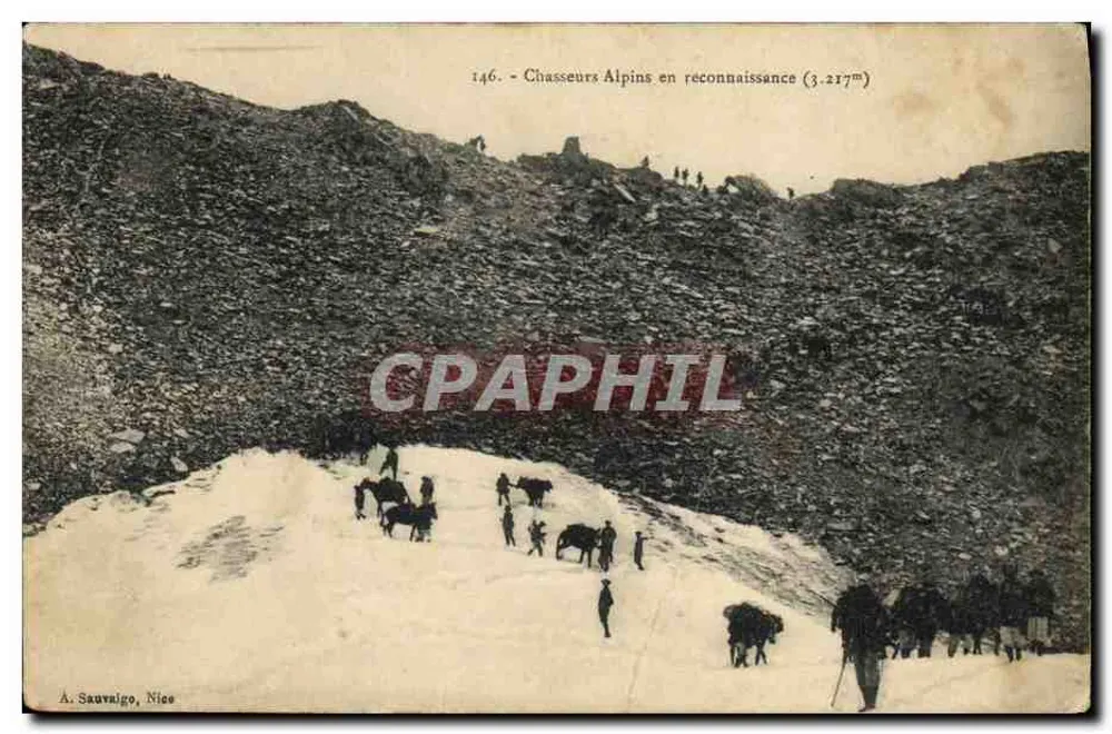 Chasseurs Alpins en reconnaissance — (3.217m) — A. Sauvaigo, Nice - Vorderseite