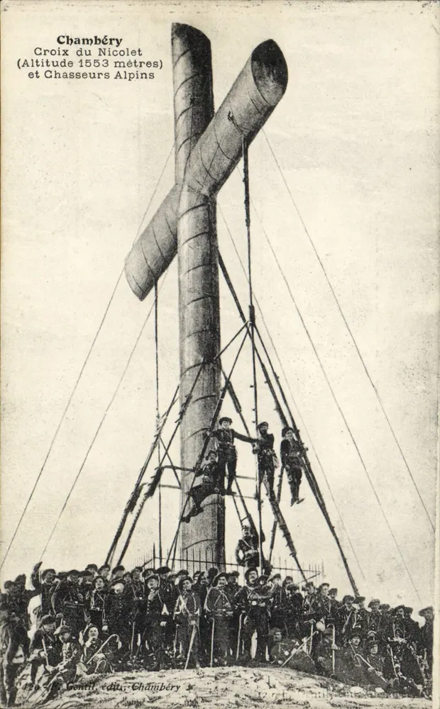 Chambéry — Croix du Nicolet (Höhe 1553 Meter) und Chasseurs Alpins — Sonnil, Verlag, Chambéry - Vorderseite