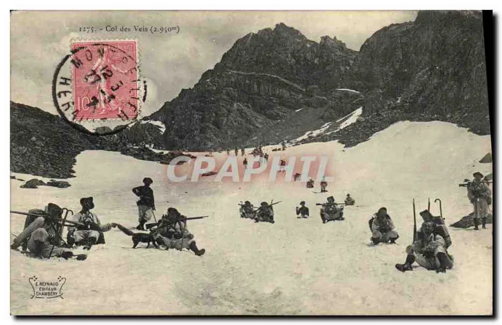 Col des Veis (2.930m) — schneebedeckte Berge — E. Reynaud, Châteauroux - Vorderseite