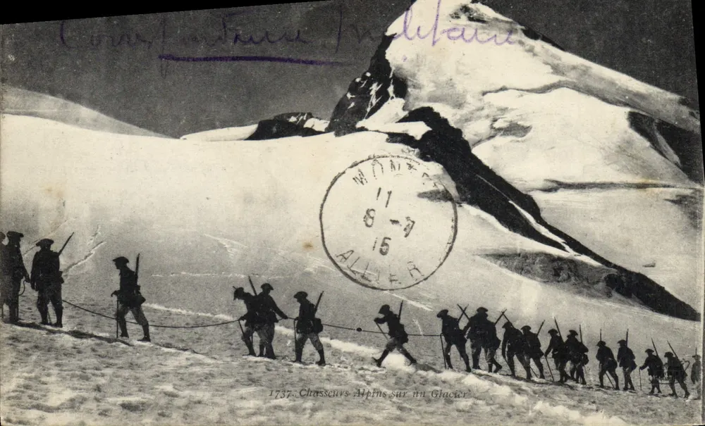 Alpine Jäger auf einem Gletscher — 1737 — Militäreditionen - Vorderseite