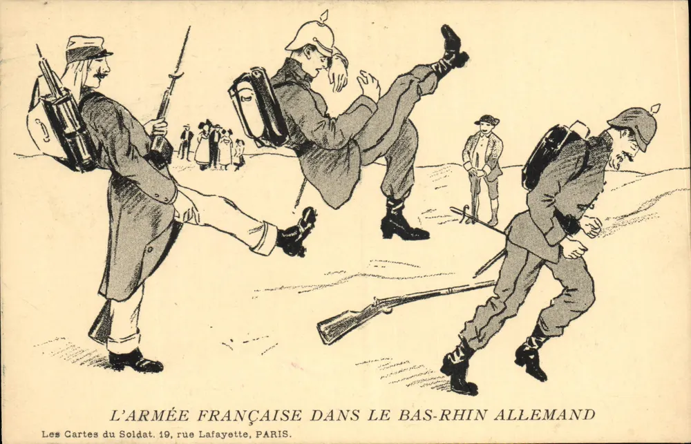 DIE FRANZÖSISCHE ARMEE IM DEUTSCHEN NIEDEREN RHEIN — Die Soldatenkarten, 19 rue Lafayette, PARIS - Vorderseite