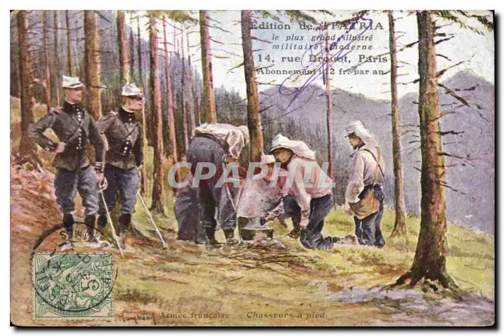 Armee Frankreich — Fußjäger — Ausgabe von PAPARIA, die größte moderne illustrierte militärische Publikation, 14, rue Drouot, Paris - Vorderseite