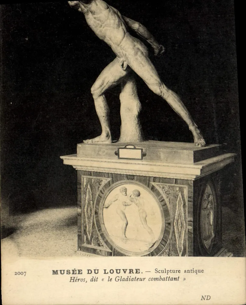 Louvre-Museum — Antike Skulptur Held, genannt « der kämpfende Gladiatör » — ND - Vorderseite