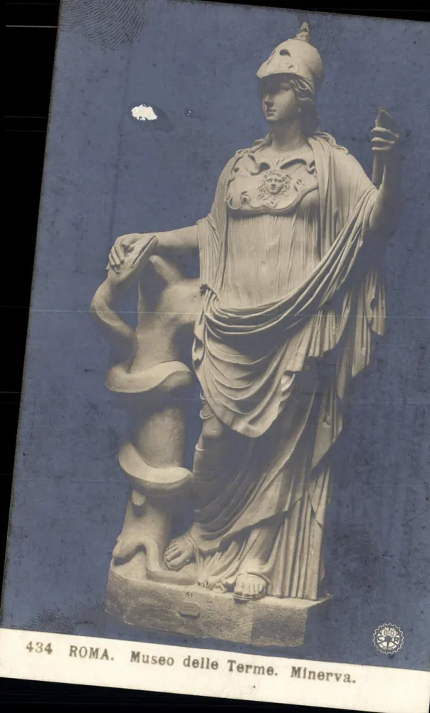 Minerva no Museu das Termas — estátua no Museu das Termas de Roma — editor N.P.C. n° 434 - Frente