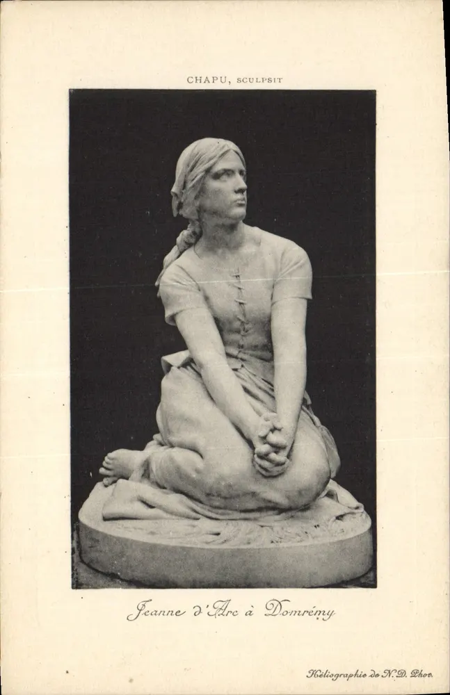 Joana d'Arc em Domrémy — escultura de Chapu — Kéliographie N.D. Phan - Frente