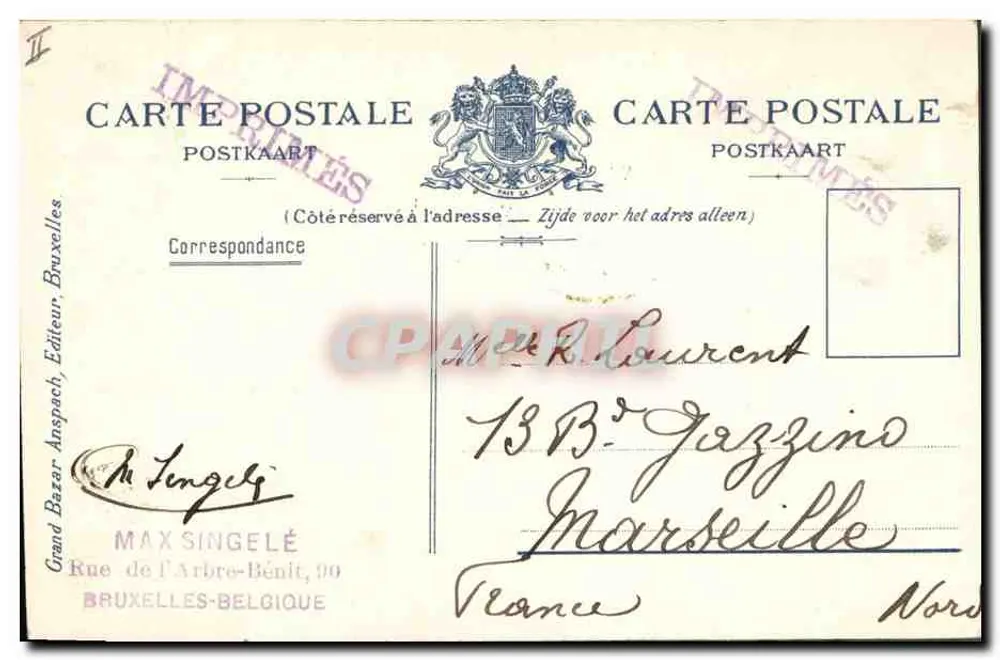 Brüssel — Botanischer Garten — La Paix, von Léon Mignon - Rückseite