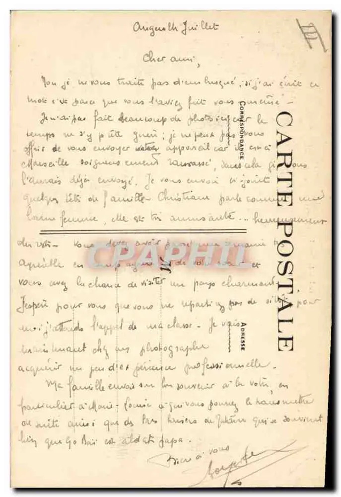 Angers — Coiffe Pont-de-Céaise — Coleção A. Bruel, n°67 - Verso