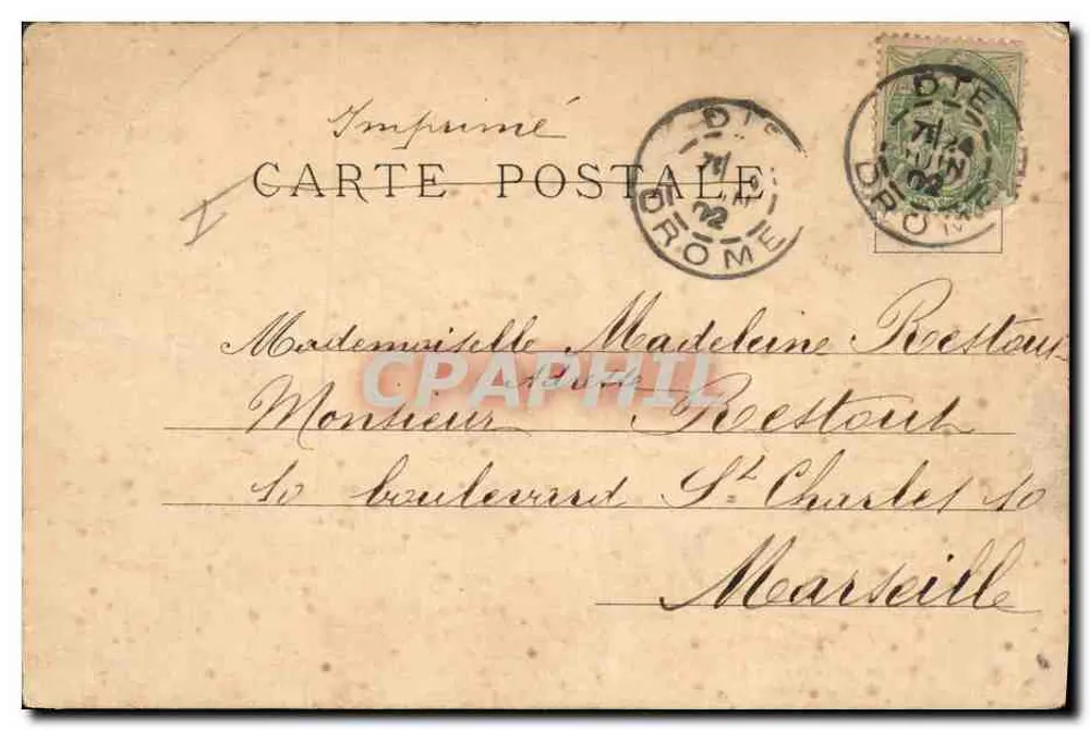 Fille tenant un panier de fleurs — illustration imprimée — éditeur IMPRIMEE SUR LA CARTE - Rückseite