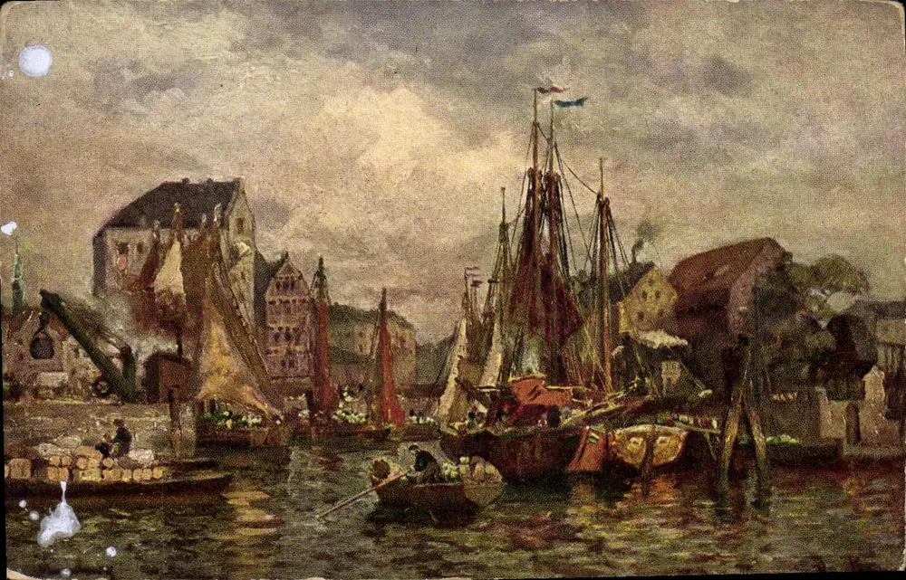 Port de Rotterdam — vue de quai avec bateaux à voile — H. K. & Co. M. Serie 461 - Vorderseite