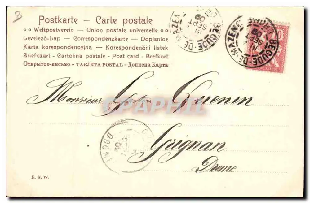 Porträt einer Frau — Béziers, 1902 — I. Weber - Rückseite