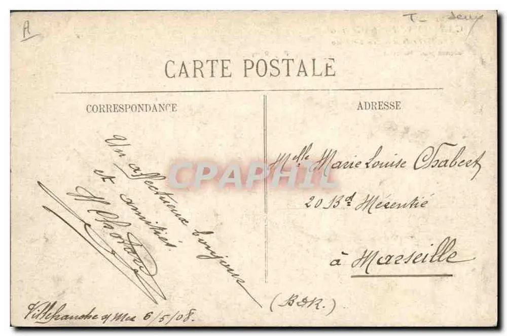 Carnaval van Nice 1908 — De Schadelijkheden van het Loterijspel — Guende fot. Marseille - Achterkant