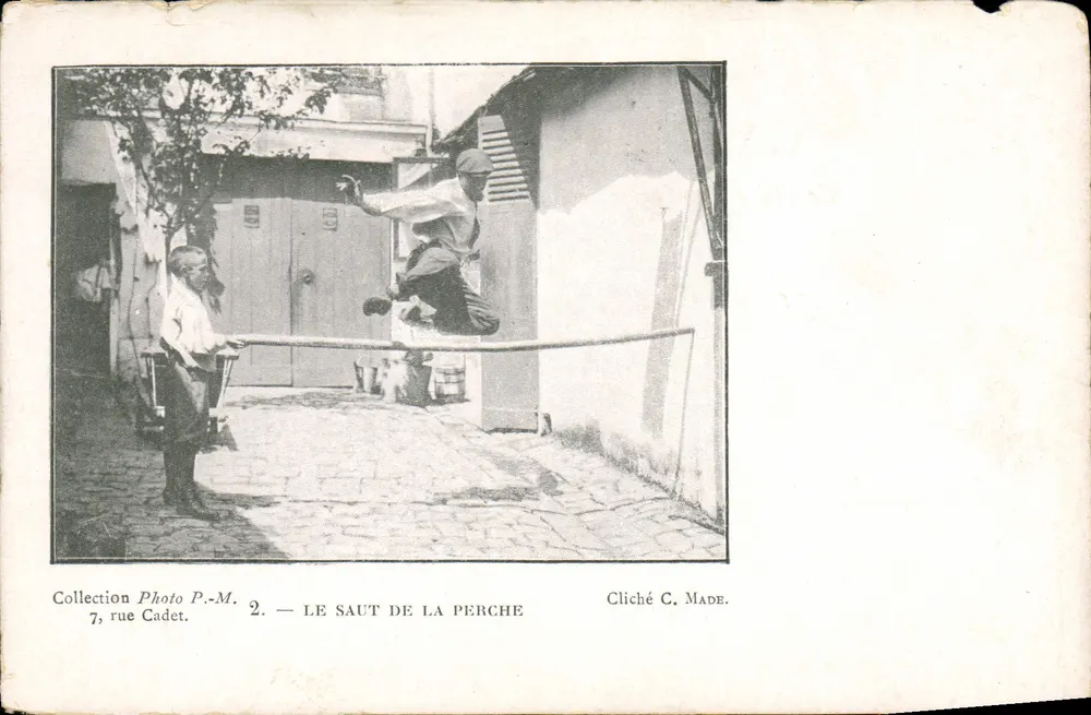 Skok w wiadro — Cliché C. Made — Zbiór fotograficzny P.-M., 7 rue Cadet - Awers